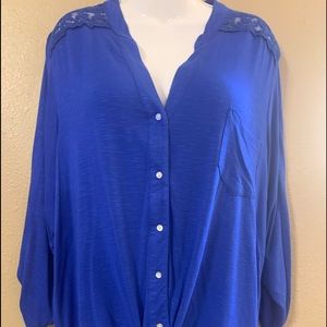 live and let live, bright blue top XL